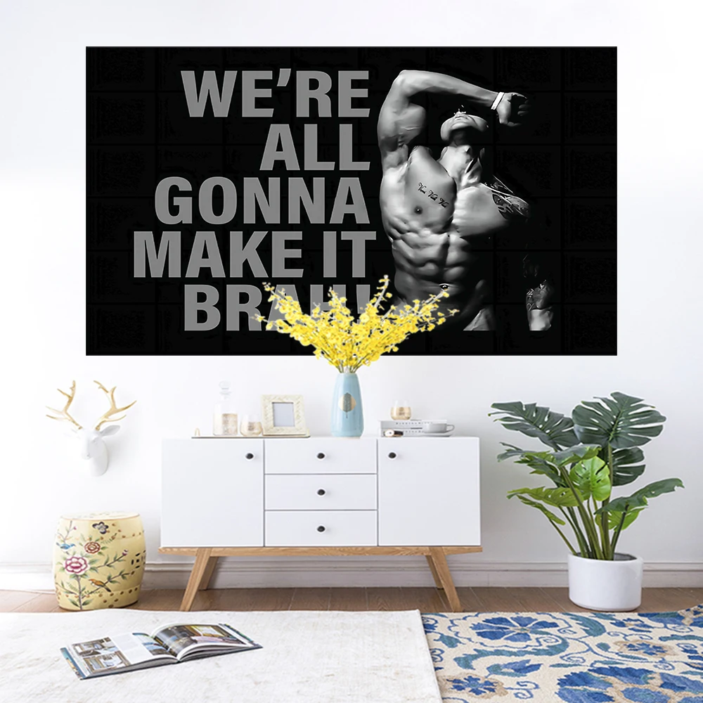 We Re All Gonna Make It Brah Zyzz Motiv Tapestry Digital Prints Flag Decoration Room Towel Mat Hanging Wall Art Blanket Home
