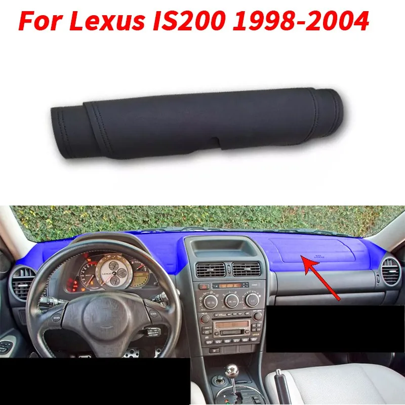 

Black Leather Dashboard Dash Dashmat Mat Carpet pad For Lexus IS200 1998-2004