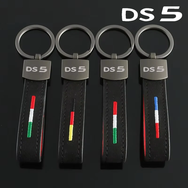 Car Key Chains Suede Key Rings Holder Auto Keyring Pendant Accessories for Citroen DS5 Logo XSARA C4 C5 C3 C-elysee CX Dyane