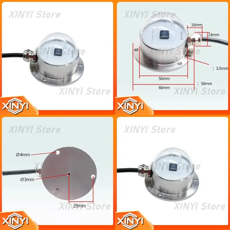 Solar Total Radiation Sensor 0-2000 W/m2 RS485 Output Interface for Weather Monitoring and Solar Energy Measurement System