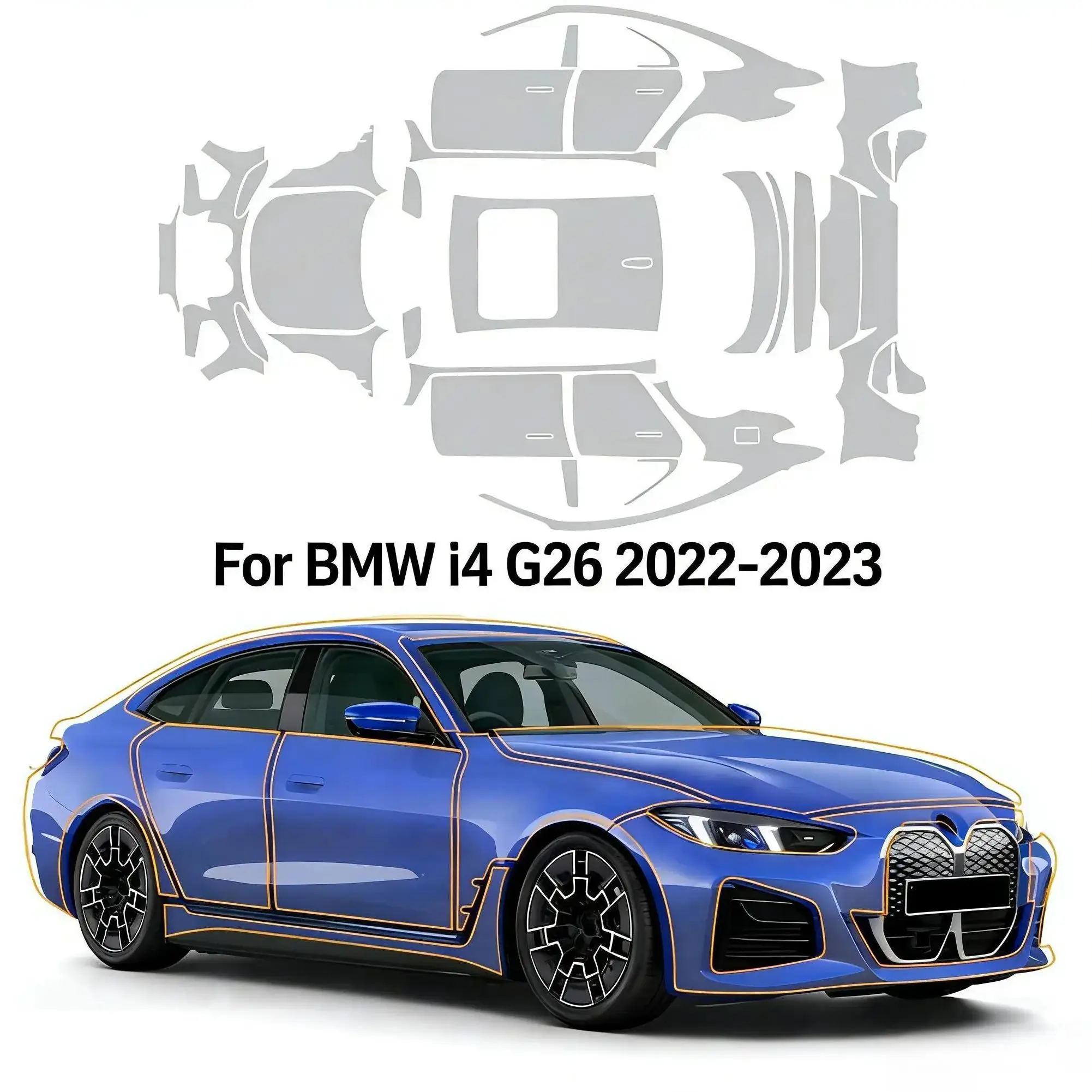 

8.5Mil Pre-cut PPF For BMW i4 G26 2022 2023 TPU Bumper Hood Clear Paint Protection Film Scratch-Resistant Exterior Accessories