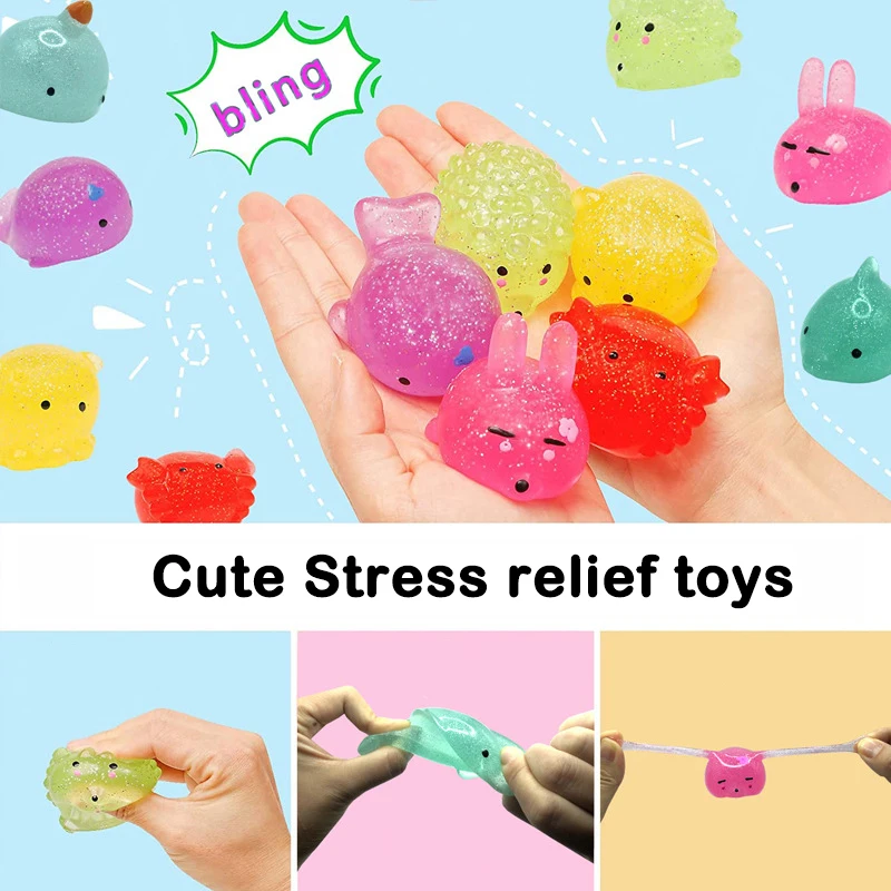 Juguete exprimidor de animales de dibujos animados para niños y niñas, juguetes para aliviar el estrés, Bola de ventilación, suministros de fiesta, regalo de cumpleaños