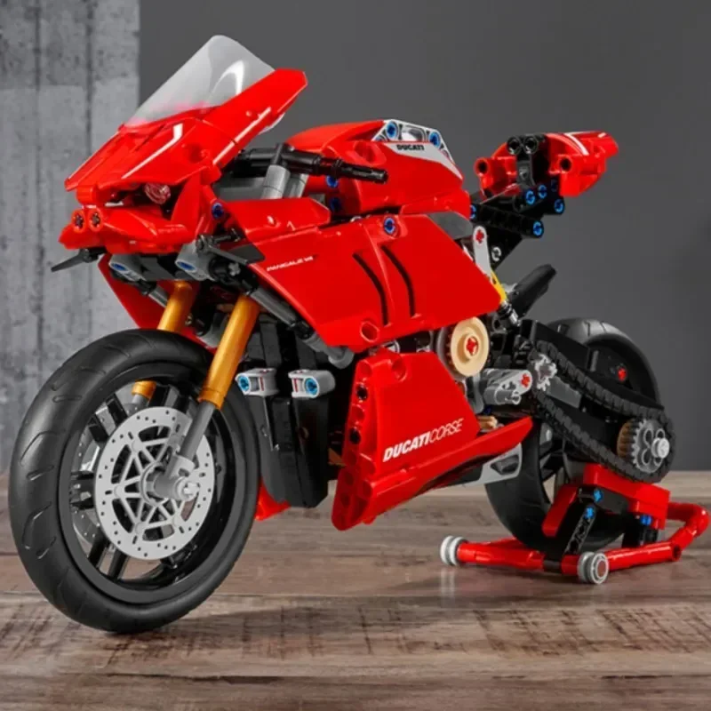 

Техническая модель мотоцикла Panigale V4 R 42107, комплект строительных блоков, супербайк, игрушки, рождественские подарки для мальчиков и взрослых, украшение дома