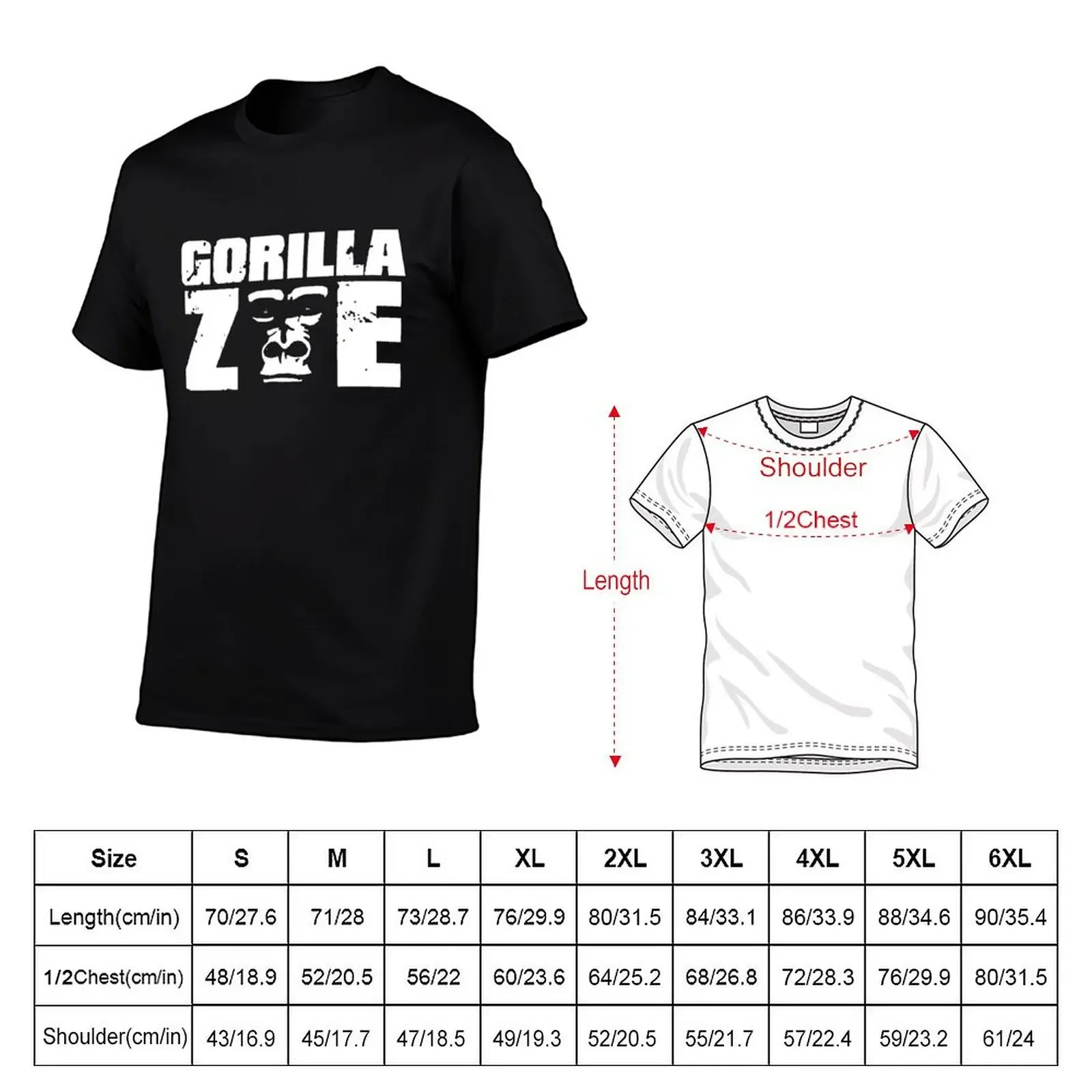 Gorilla Zoe T-Shirt gifts for boyfriend anime clothes summer top man clothes Men's t shirts