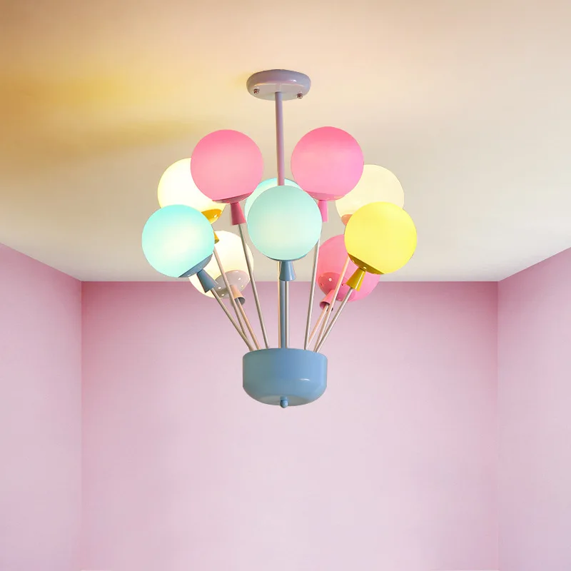 Modern Creative Led Chandeliers Children Flying Color Glass Pendant Lights Boys Girls Bedroom Home Decor Luces Para Habitacion