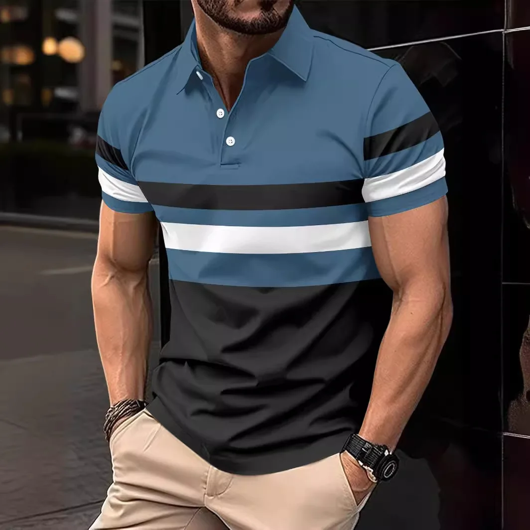 Summer POLO Shirt Horizontal Lapel Men's Sports Polo Shirt
