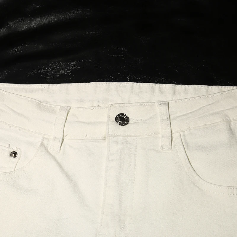 lork-deem-メンズ-カジュアル-ホール-デニム-パンツ-ピュア-カラー-ナイン-ポイント-サマー-ファッション-スリム-フィット-韓国スタイル-レジャー-パンツ