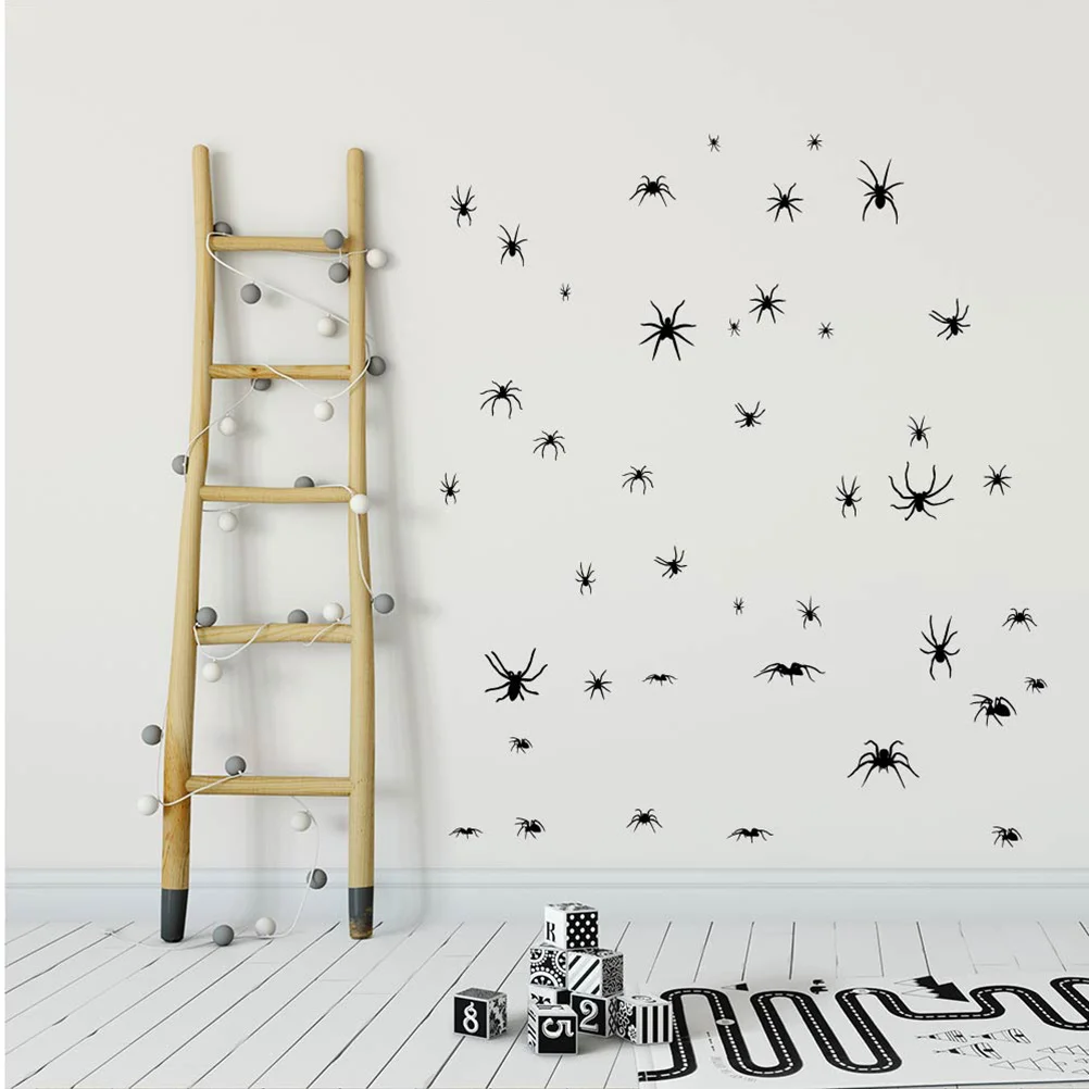 

2 Sheet Halloween Wall Sticker PVC Scary Spiders Removable Wall Decal for Home Office Bar DIY Decor Spiders Sticker
