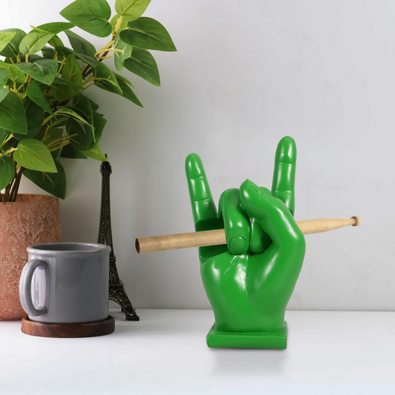 

Drumstick Holder Hand Shaped Resin Display Stand Sturdy Non Deformable Rock Style Decor for Music Events Drum Stick Support