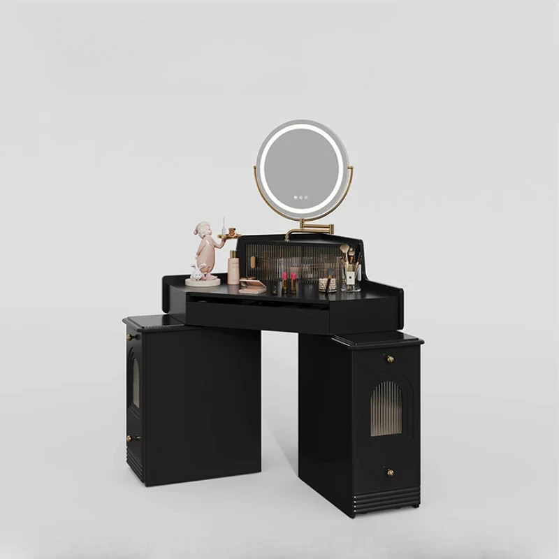 

Bedroom Dressing Makeup Vanities Table Mirror and Drawers Dressers Stand Luxury Wooden Organizers Storage Nordic furniture home