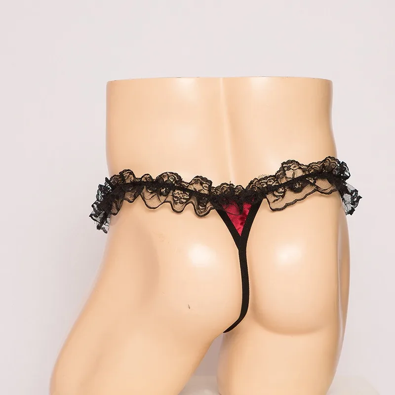 بقماش شفاف الفيل الأنف الملابس الداخلية سيسي الحقيبة سراويل مثير كروسدرسرز الملابس الداخلية الساتان البسيطة T-الظهر ثونغ g-سلسلة السروال #5