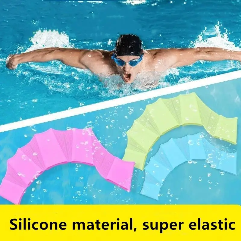 Verão Silicone nadadeiras, Baratas de mão especiais para adolescentes, Adulto Freestyle Paddling, Baratas de mão infantis, Equipamento de natação