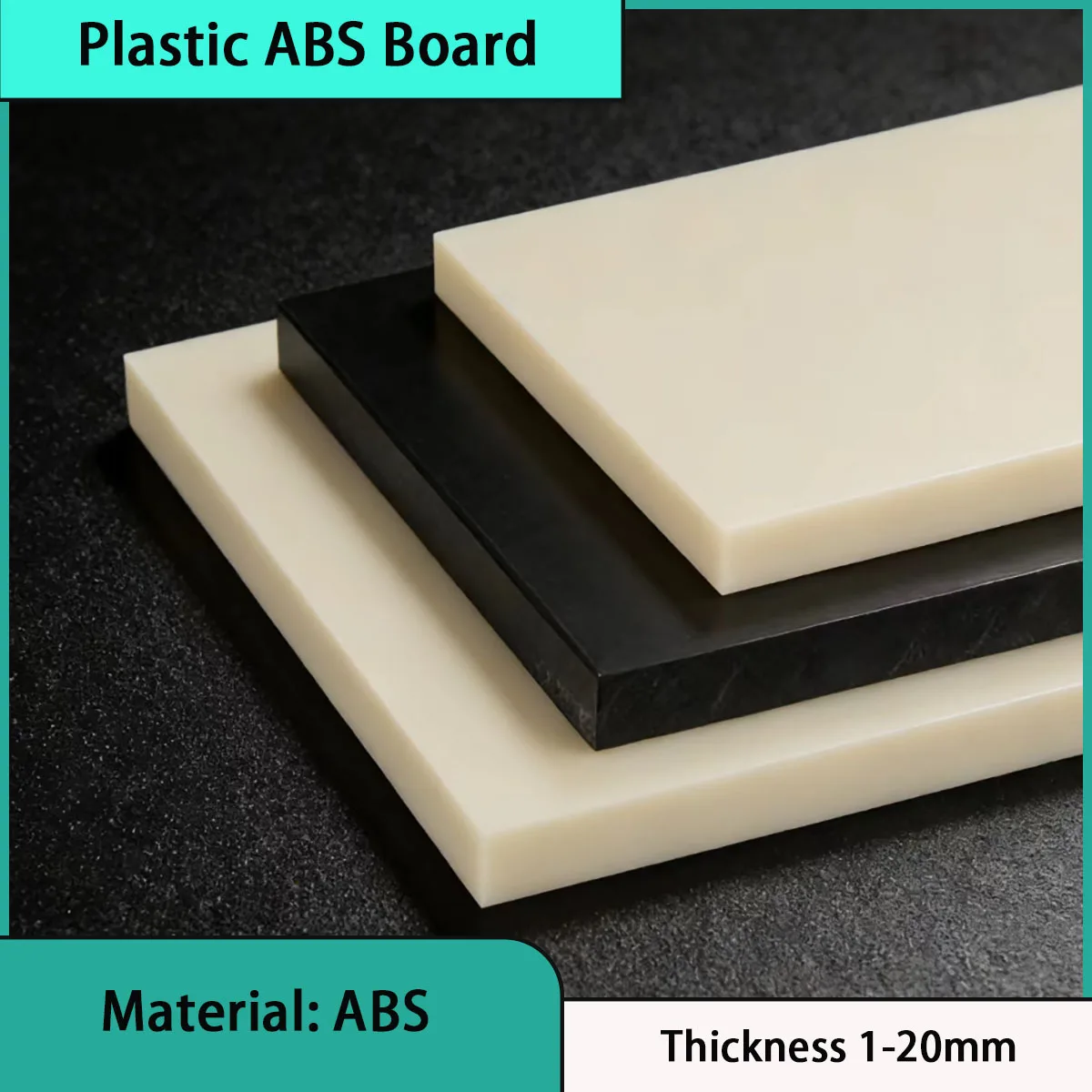 Black/beige ABS board, plastic board T:1-20mm, used for mechanical shells, building decorations, home appliance panels, etc