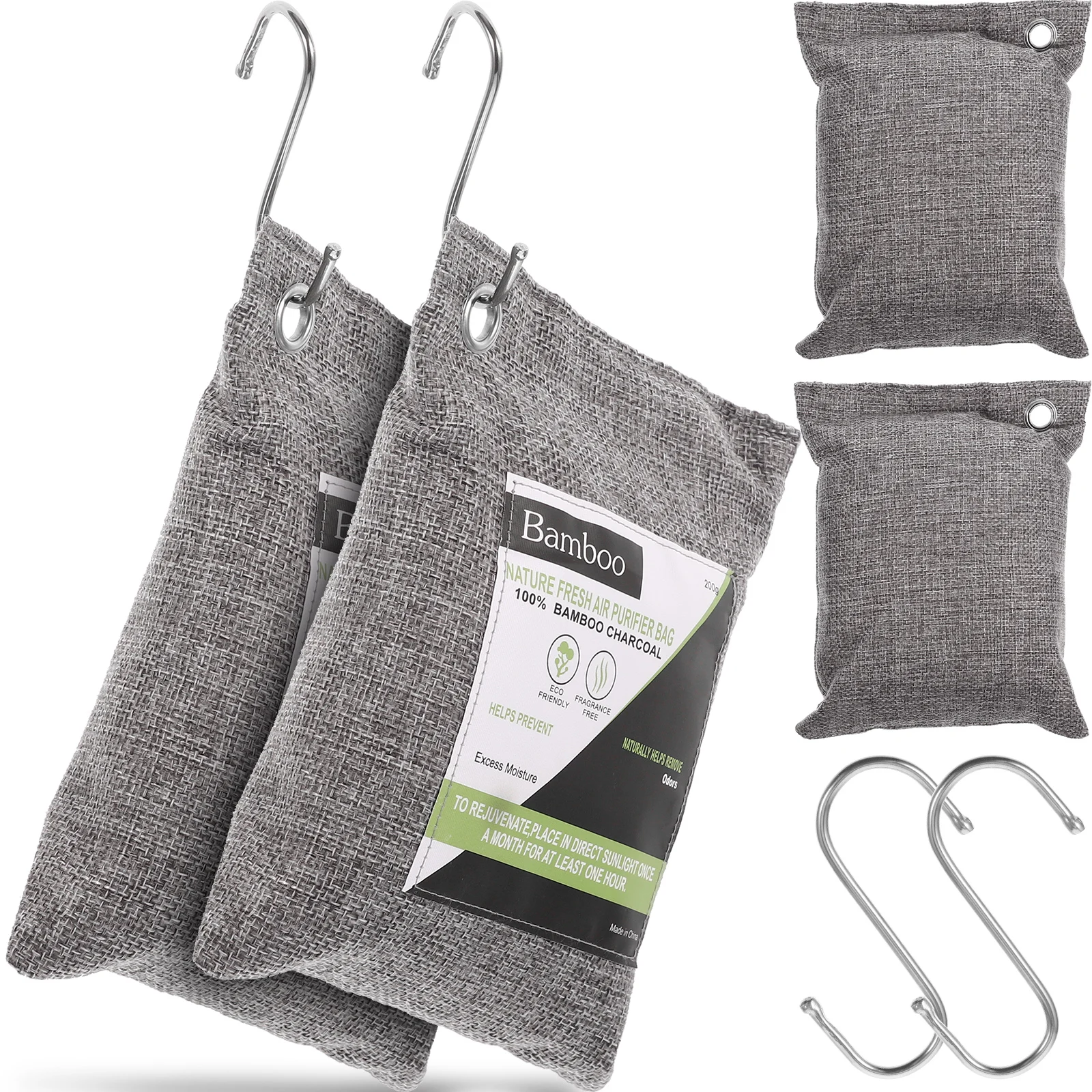 

1 Set Bamboo Charcoal Bags Air Purifying Odor Absorber Activated Charcoal Filter Indoor Outdoor Freshener Moisture Remover For