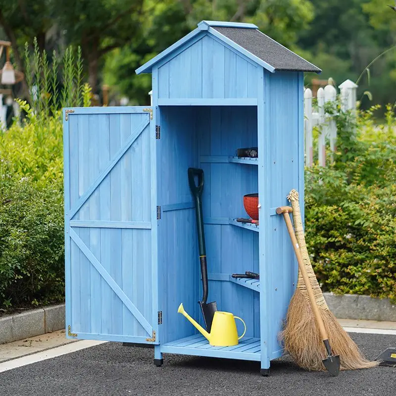 Outdoor anticorrosive solid wood rainproof house waterproof mobile simple outdoor courtyard garden indoor balcony locker