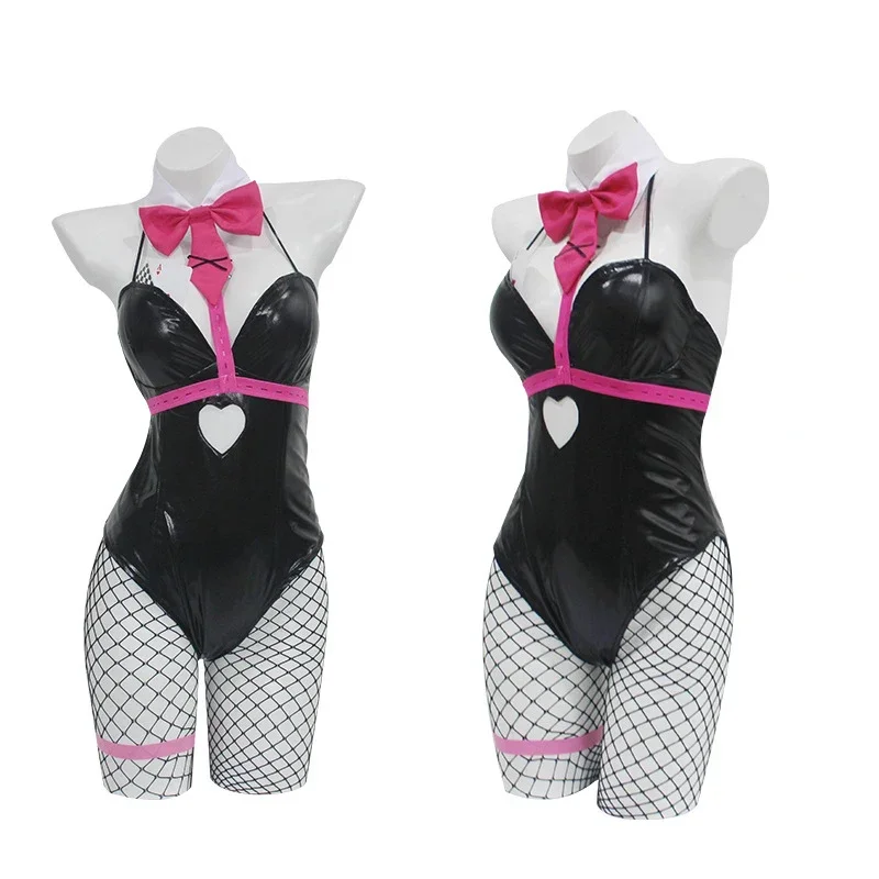 Anime Vocaloid Coniglio Foro Costume Cosplay Donne Adulte Tuta Sexy Bunny Girl Coniglio PU Arco Tuta Festa di Carnevale di Halloween