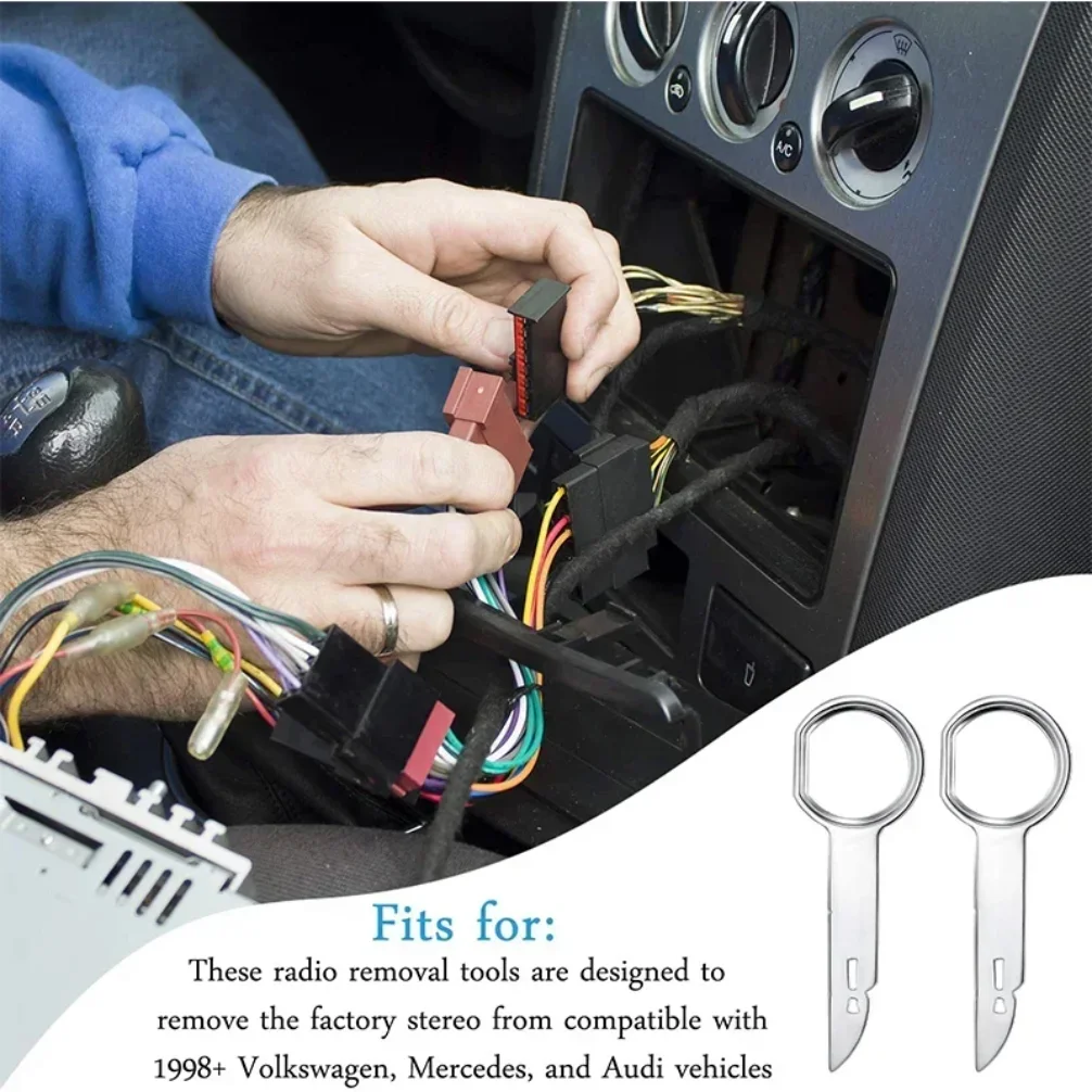 4PCS Alat Pembuka Radio Mobil Kunci Stereo Alat Pembuka/Pemasang Radio Stereo Berguna Aksesoris Perbaikan Mobil