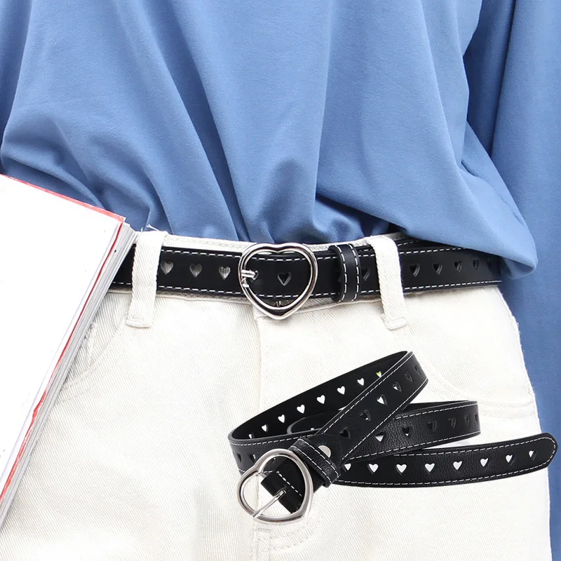 

Women's PU Leather Belt with Silver Buckle Fashion Casual Waist Belt for Jeans Pants and Dresses Stylish Adjustable Lady Belt