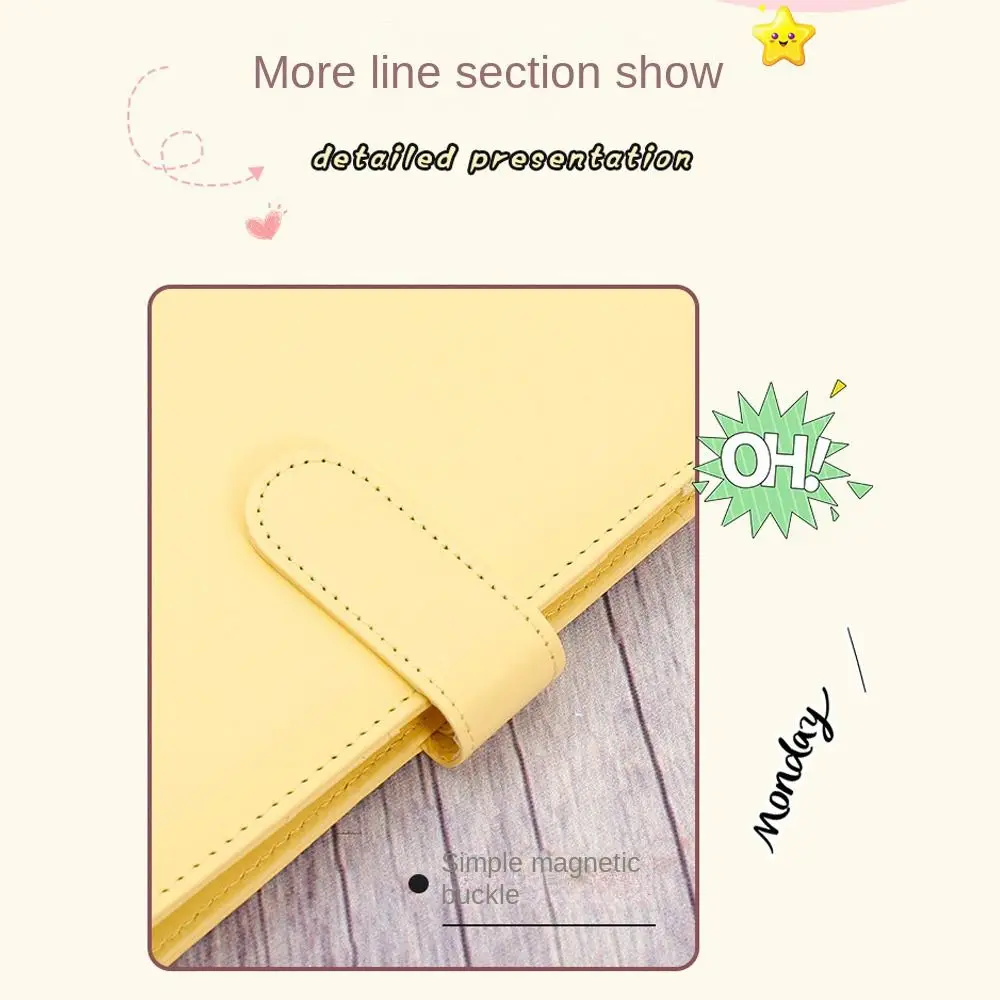 Creative Candy Color A5 Notebook Shell Detachable Non-punchable Folder Soft Shell Large Capacity Portable Ring Binder Cover