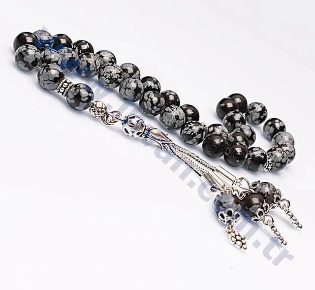 IQRAH Obsidian Stone Rosary (925 SETTING SILVER)