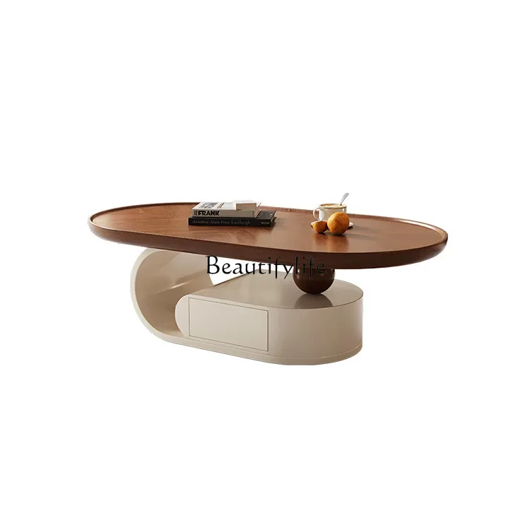 

French retro style special-shaped tea table household small apartment cream style living room 2024 new coffee tableL