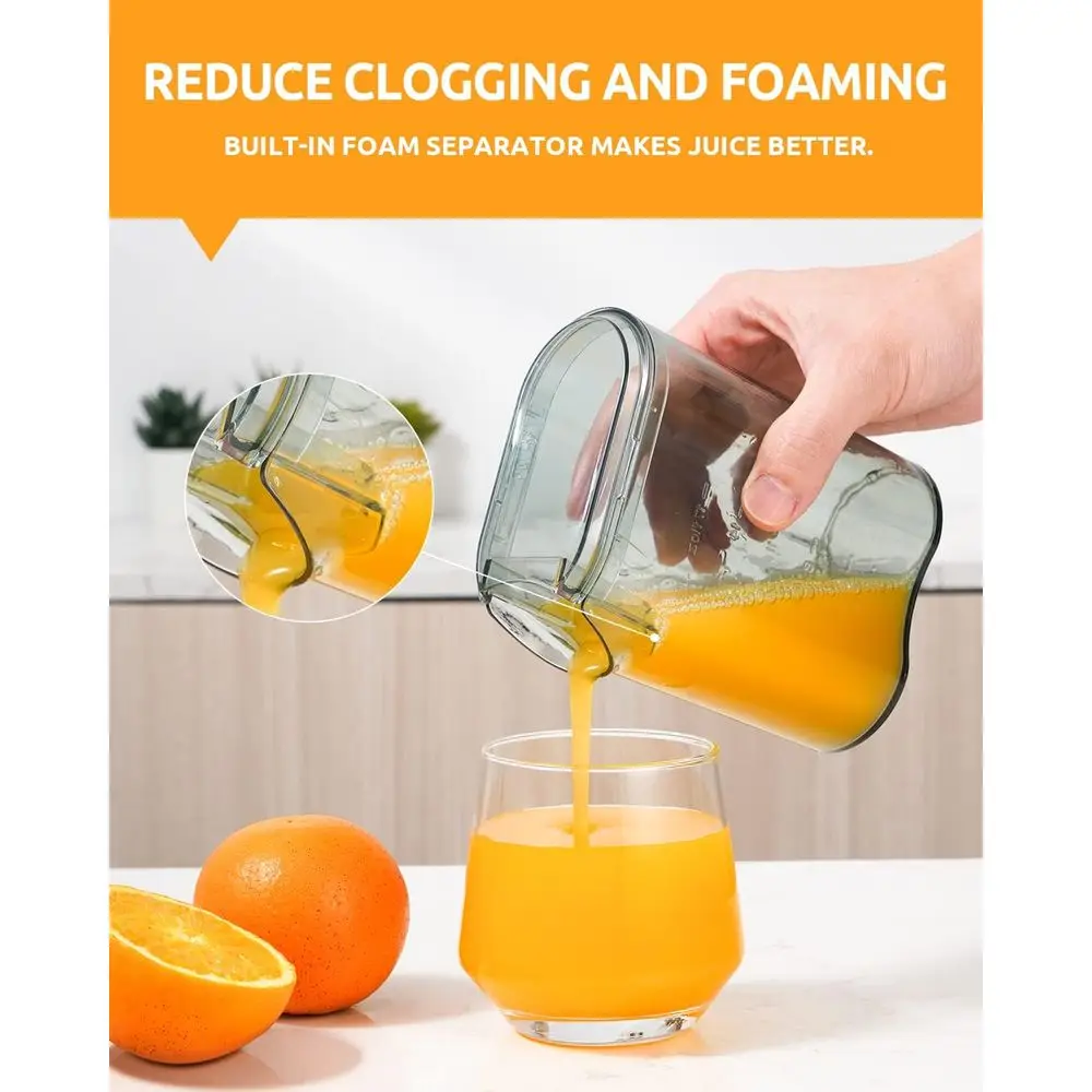 Centrífuga de Suco de 800W, Entrada Larga de 3”, Centrífuga de Duas Velocidades para Frutas e Vegetais, Função Anti-Gotejamento, Livre de BPA, Fácil de Limpar