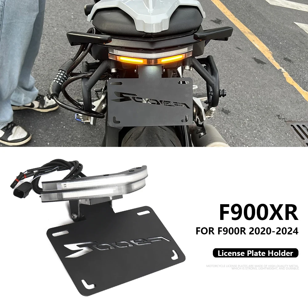 

F900XR Motorcycle Rear Tail Stock License Plate Holder Tailstock Bracket LED Light FOR BMW F900R F900 R XR F 900 XR R 2020-2024