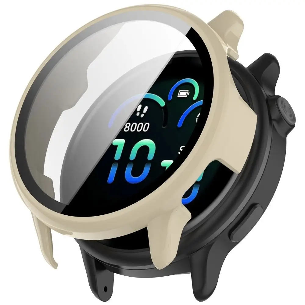 PC+Tempered Protective Case Anti-Scratch Full Coverage Screen Cover Bumper Protector Shell for Garmin Vivoactive 6