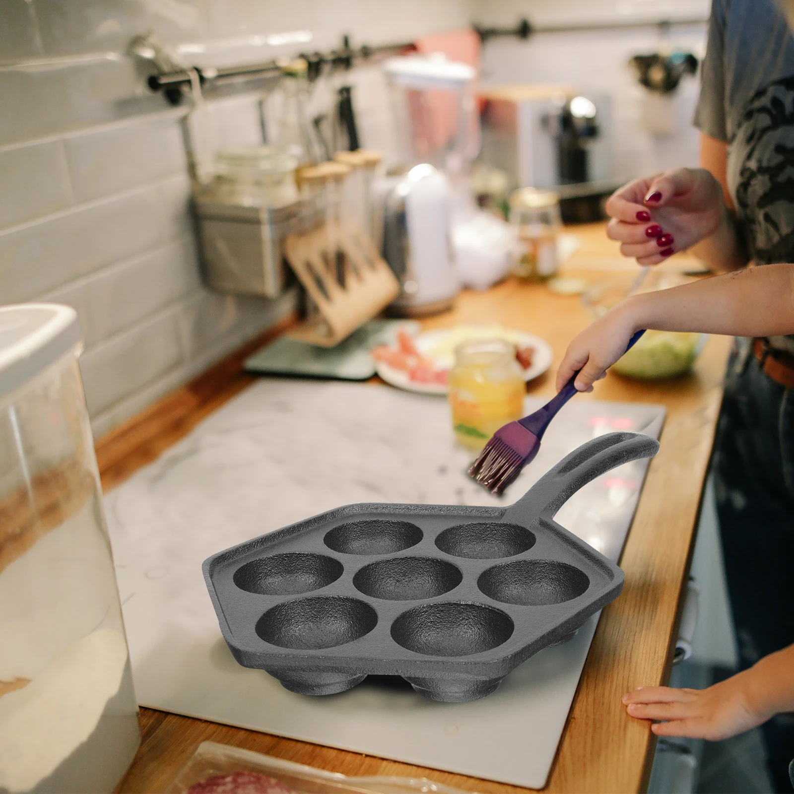 

Pan Baking Tray Non-Stick Octopus Maker Wear-Resistant Kitchen Baking Tool For Family Outdoor Use