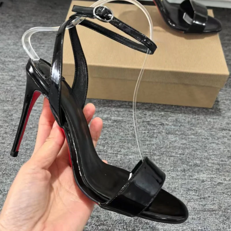 

New Luxury Fashion High Quality Women's High Heels Women's Sandals Designer Classic Red High Heels Mules Ankle Strap Shoes Women