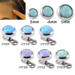 1 PC Surgical Steel Opal Dermal Anchor Top Micro Dermal Anchor Flower Piercings Skin Diver Piercing Body Jewelry