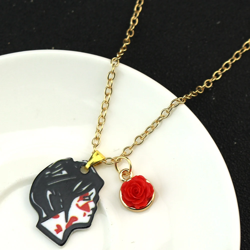 Rock Band My Chemical Romance Cosplay Necklace Music Band MCR Three Cheers Rose Unisex Choker Pendant Jewelry Accessories