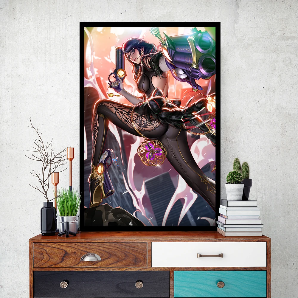 PC Game Bayonetta Canvas Poster Cereza sexy HD wall art decorative painting Home Decor Painting Custom size