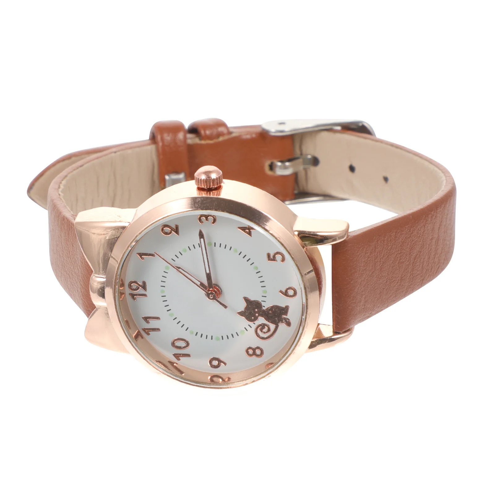 

1Pcs Girls Quartz Wristwatch Cartoon Kitten Strap Watch Accurate Timekeeping Comfortable
