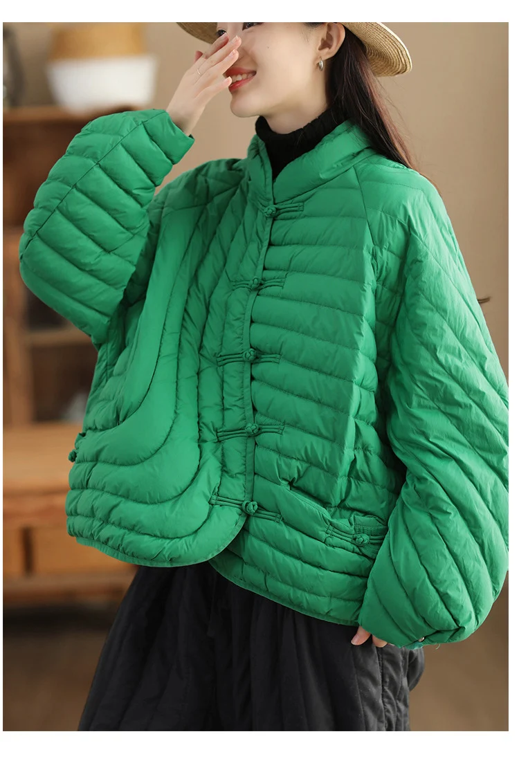 Schinteon Women Ultralight White Duck Down Jacket Over Size Loose Casual Autumn Winter Outwear Vintage Coat 2026 New