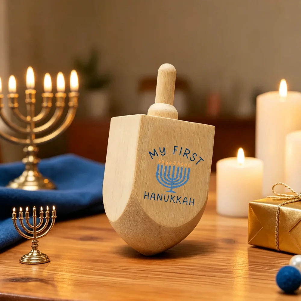 3pcs my first Hanukkah Wooden Dreidel for Baby’s First Hanukkah Gift Jewish Holiday Festival Decoration Toddler Keepsake Gift