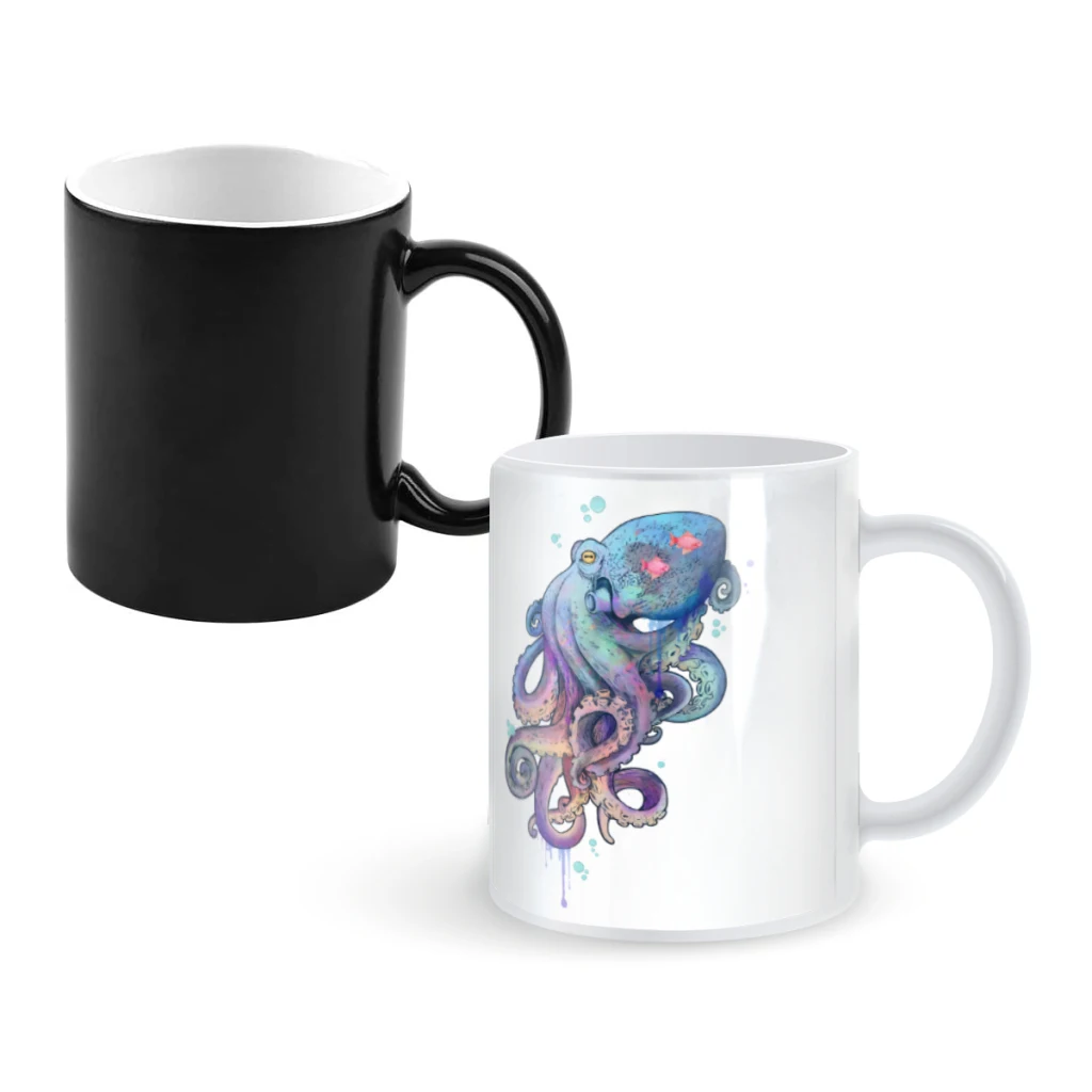

OctopusКофейные кружки и кружка, креативная чашка для чая с изменением цвета, керамические чашки для молока, новинка, подарки