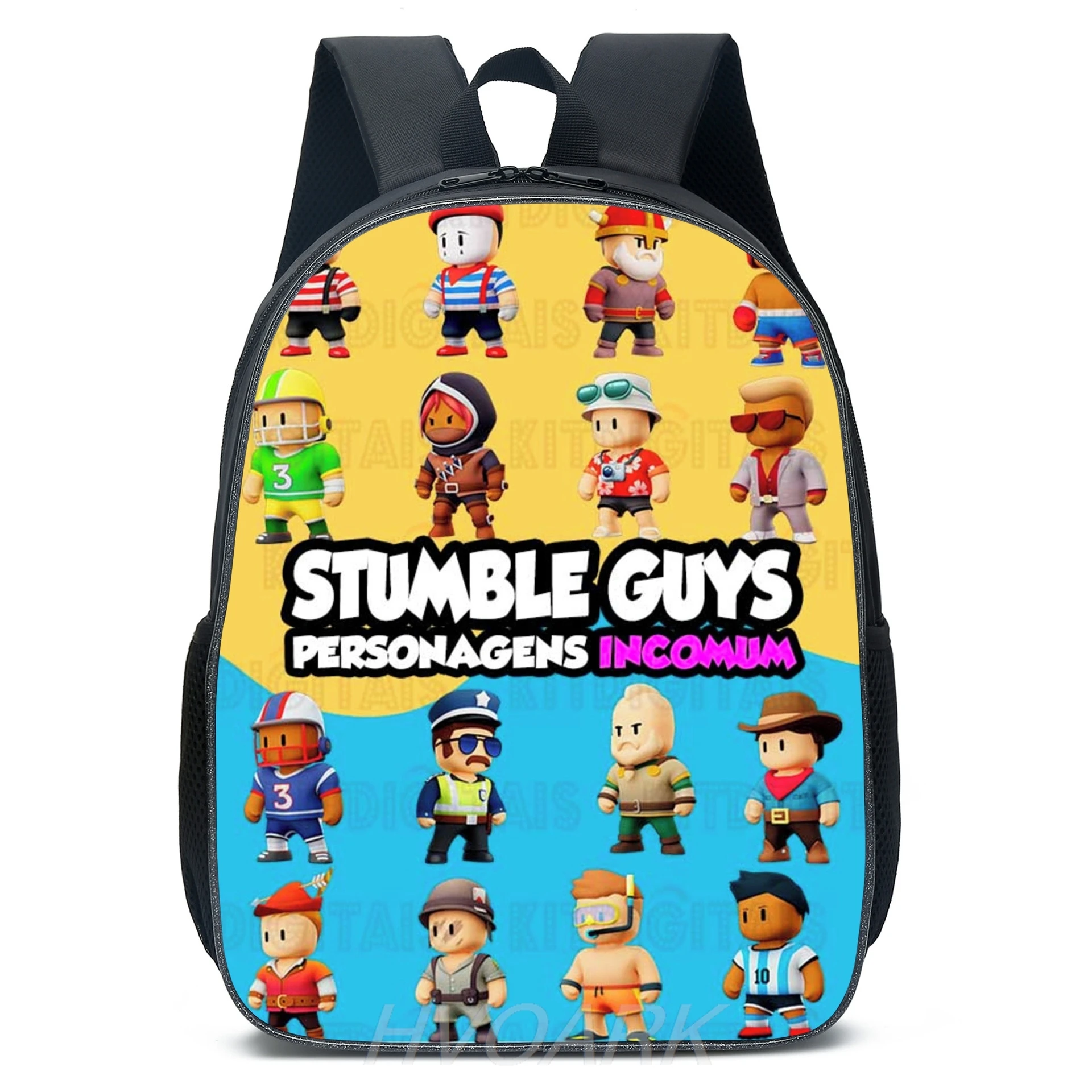 Stumble Guys School Bags Primary Software Lightweight Children Backpacks 15inch Boys Girls Cartoon Mochilas