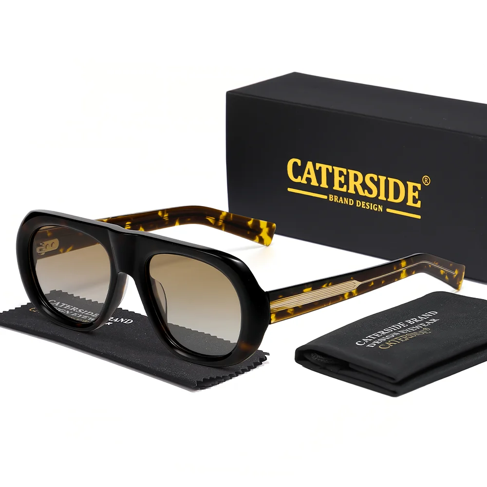 

Солнцезащитные очки CATERSIDE New Retro, мужские, из ацетата, поляризованные, круглые, с толстой оправой, для женщин, для активного отдыха, для вождения, люксовые, UV400