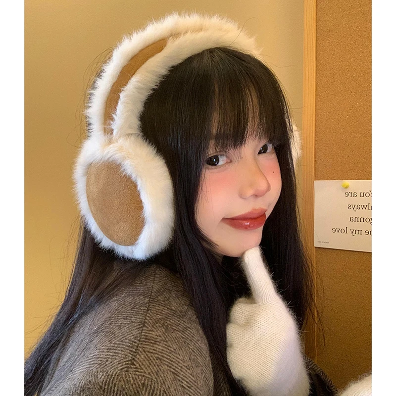 Single Color Plush Earmuffs Korean Style Winter Wind and Cold Protection Accessories Outdoor Thermal Earmuffs for Women Girls