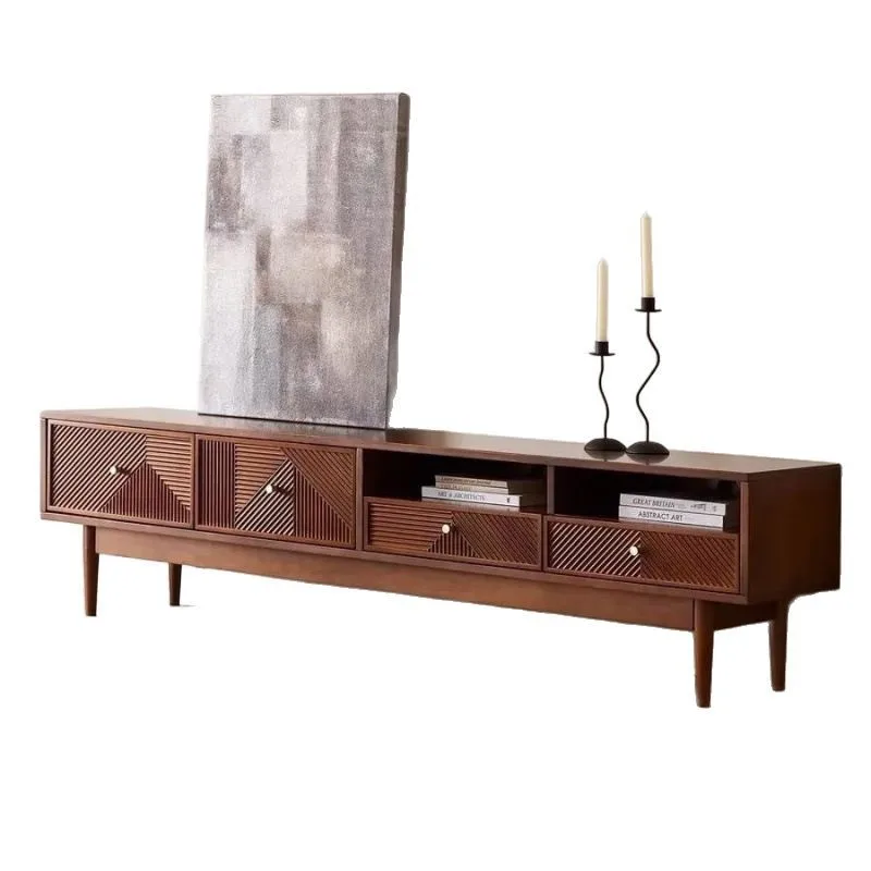 

Solid wood retro TV cabinet living room small apartment modern household combination simple TV floor cabinet locker