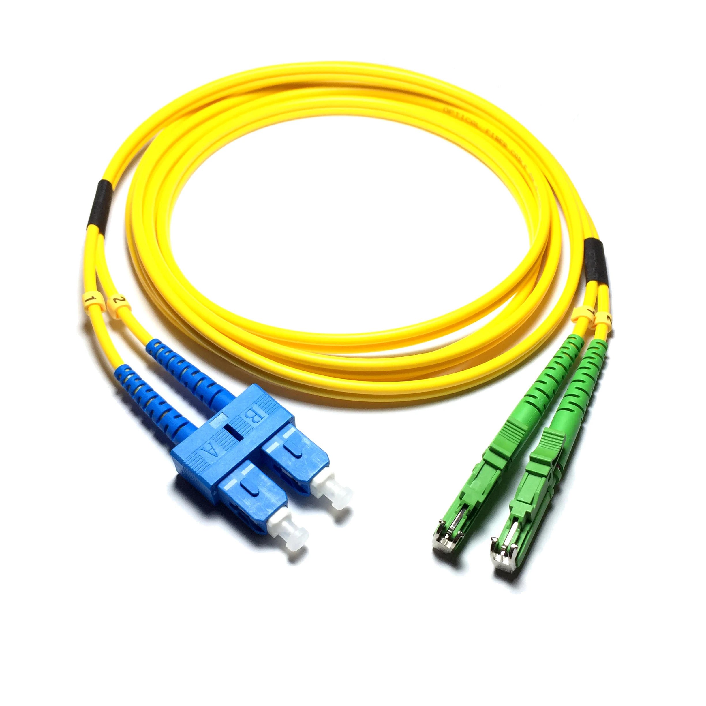 5pcs Duplex LSH(E2000)/APC-SC/UPC Fiber Patchcord-SM(9/125) G657B3, G657A2, G657A1 or G652D-1m, 2m or 5m-3.0mm Zipcord Cable