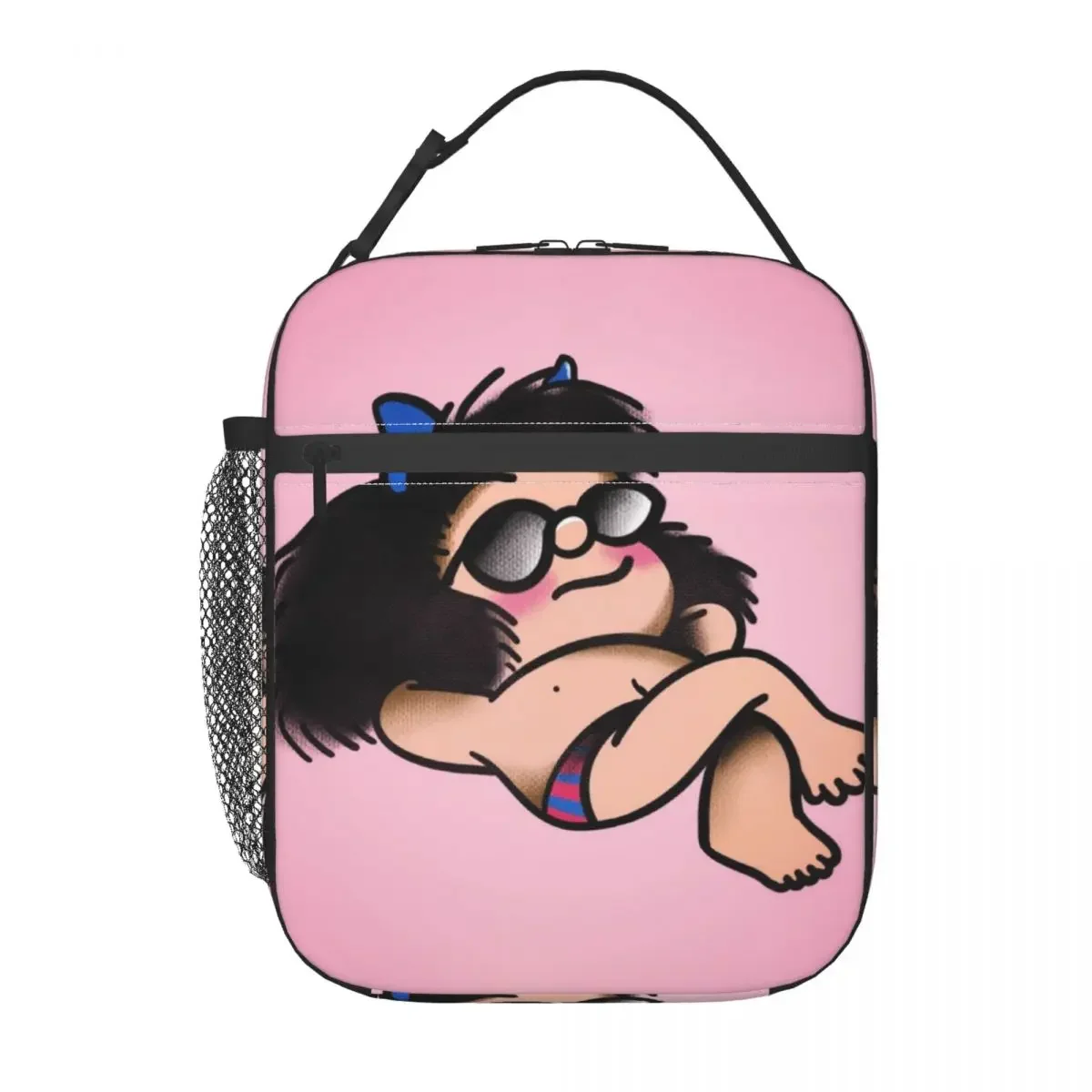 

Custom Humor Mafalda Insulated Lunch Bag for Women Cooler Thermal Bento Box Work School Travel Portable Tote Bags