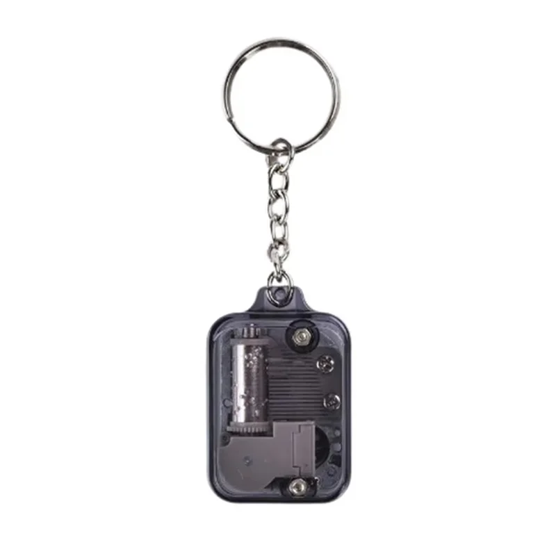 ABJF-Music Keychain Women Men Mini Music Box Movement Key Ring Musical Instrument Toy Car Bag Pendant Charms Jewelry