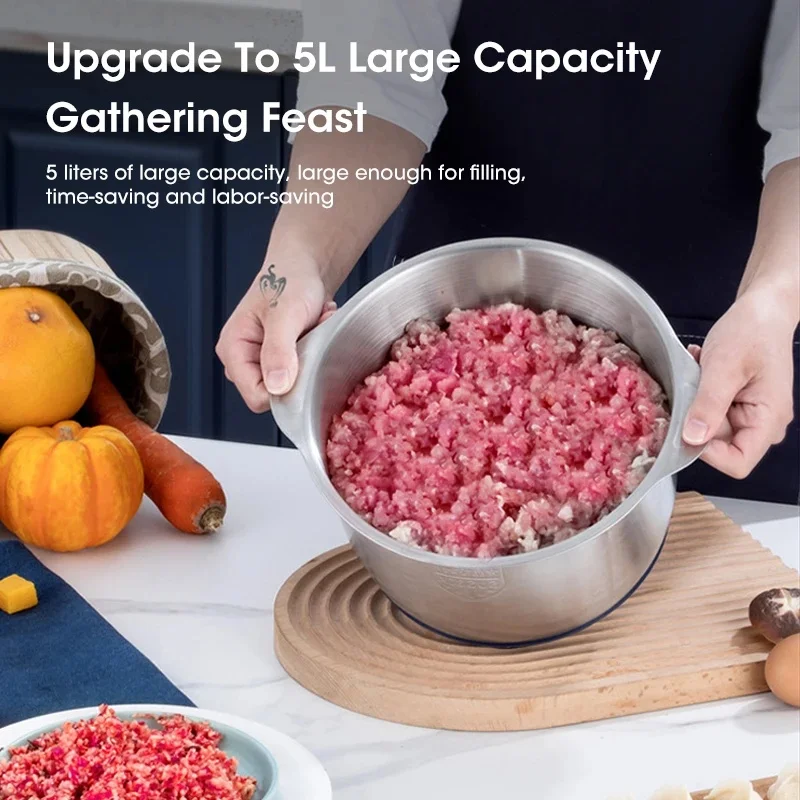 5L Electric Meat Grinders 304 Stainless Steel Food Crusher Multifunctional Vegetable Slicer Chopper Mincer Baby Food Processor view 3