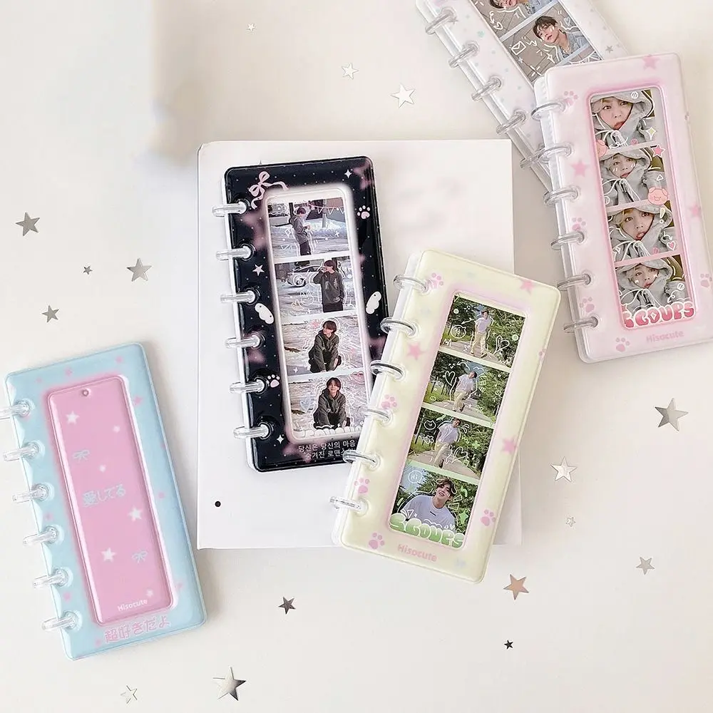 Cartoon Photo Card Holder INS Refillable mini Photo Card Binder 4-Grid Loose-leaf Small Card Storage Book Office Supplies