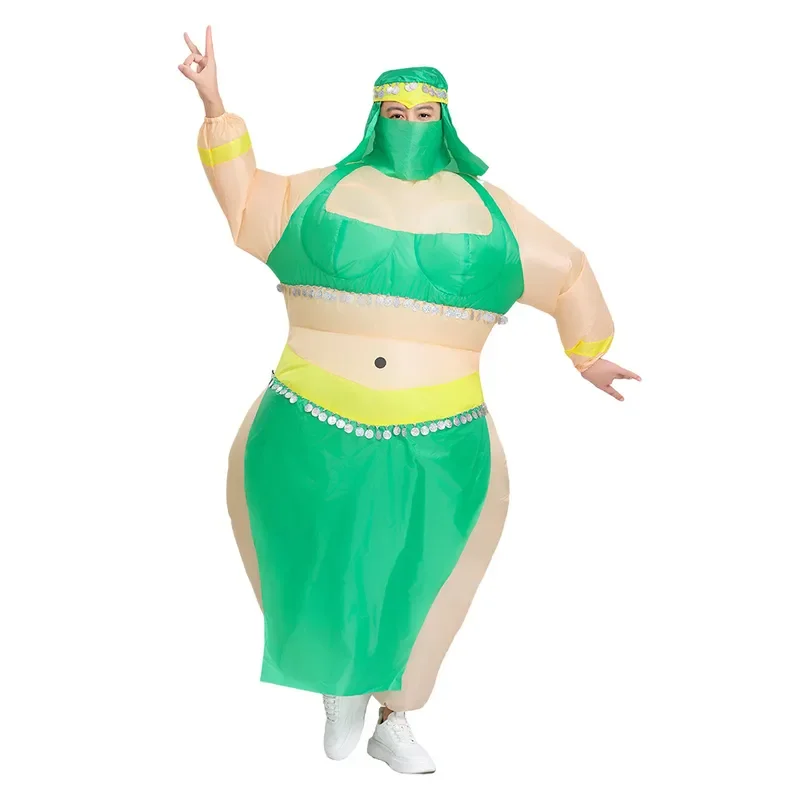 Halloween Inflatable Fat Sultan Costume Funny Arab Dancer Outfit Stage Performance Prop Party Decoration Doll Uniform for