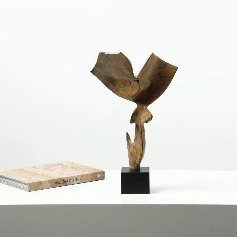 Escultura de Resina Abstracta de Estilo Retro Wabi-Sabi con Forma de Cuernos de Ciervo, para Decoración de Oficinas de Ventas, Hoteles, Entradas, Gabinetes Decorativos y Manualidades Creativas