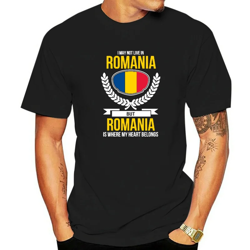 Romania T Shirt My Heart Belongs To Romania Country Love Tee Top 2018 Men'S Fashion Cartoon Character Fitness T Shirts