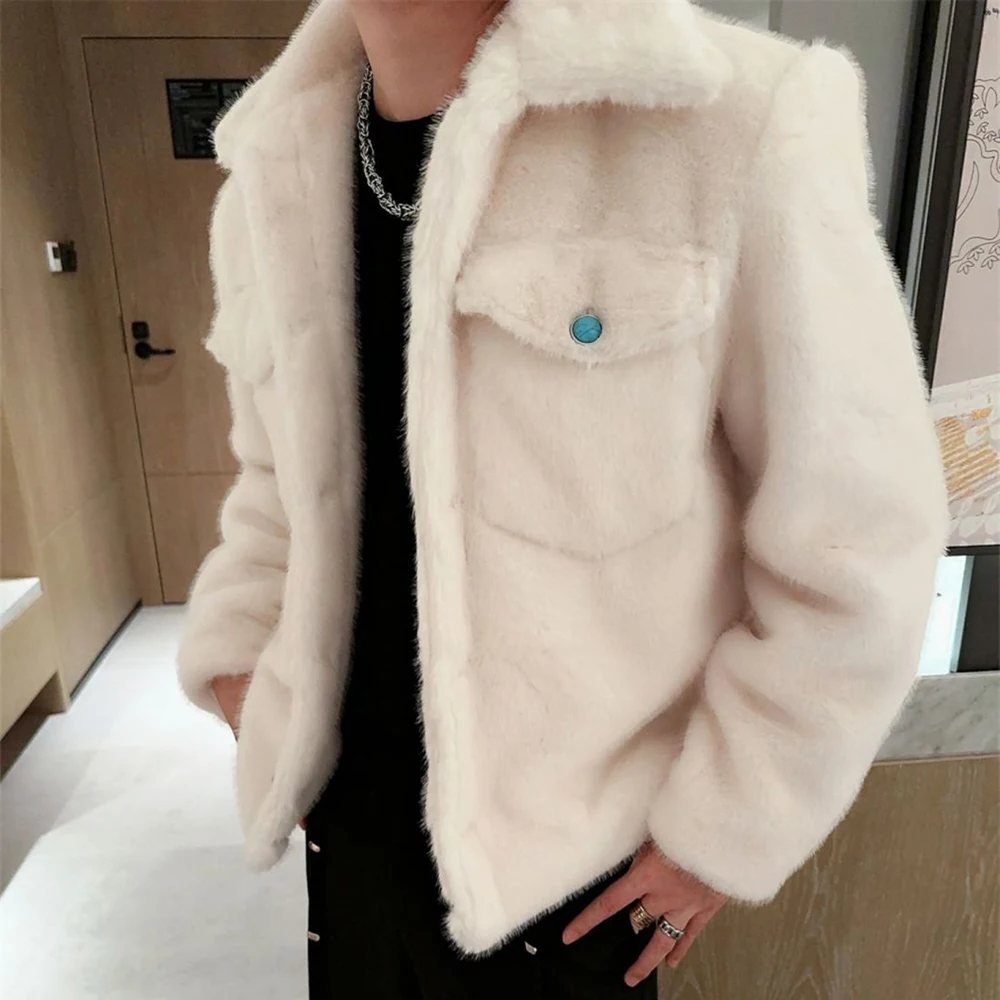 Herren Y2k Flauschige Kunstpelzjacke Herbst Streetwear Mode Jugend Outdoor Vielseitig City Boy Lockerer Statement-Avantgarde-Top 2026
